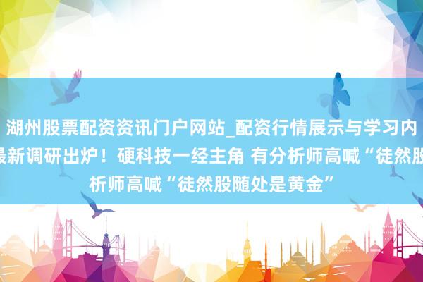 湖州股票配资资讯门户网站_配资行情展示与学习内容解析 券商最新调研出炉！硬科技一经主角 有分析师高喊“徒然股随处是黄金”